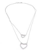 Collana Forever Gioielli Donna Cuori in Argento Zircone FGCO00111 - FGCO00111